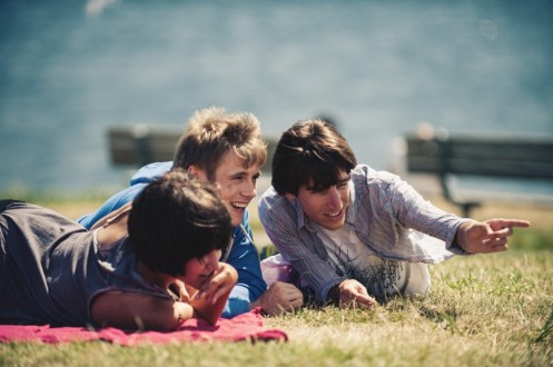 Brett Allen Smith (Rt) with Zelda Williams & Zachary Booth